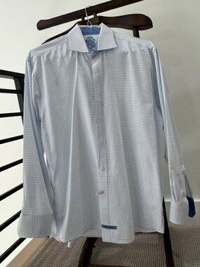 English Laundry, blue/white button down, regular fit, 16.5 34/35
